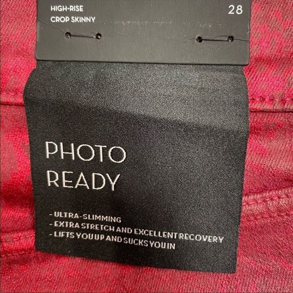 J. Brand Red Snakeskin Python Glossy Coated Pants Jeggings Skinny Fit - Picture 7 of 9